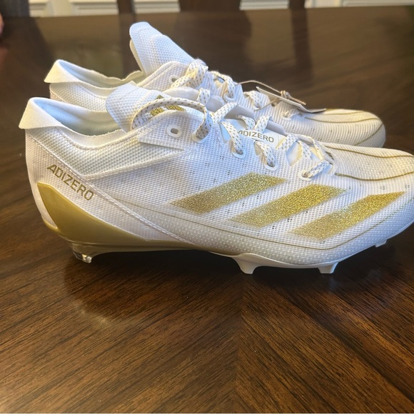 Adidas Men's Adizero 13.0, football cleats White/Gold Metallic, size 8.5 New - Picture 9 of 11